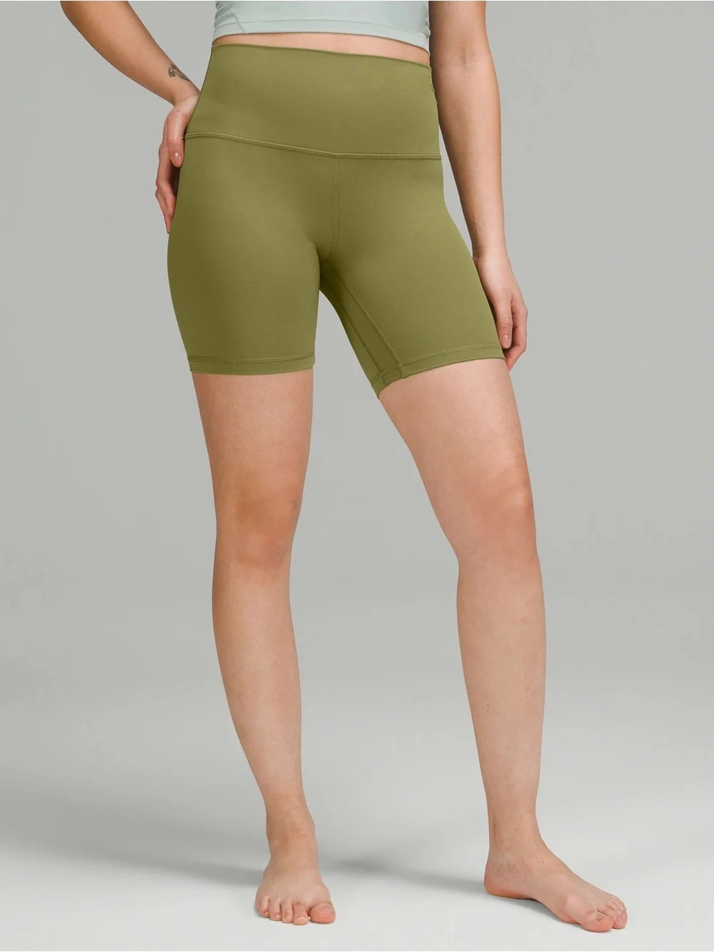 Lululemon Align High Rise 6” Olive Green Active Bike Shorts